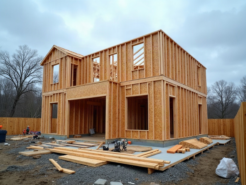General contractor reviewing plans at a Madera home addition site